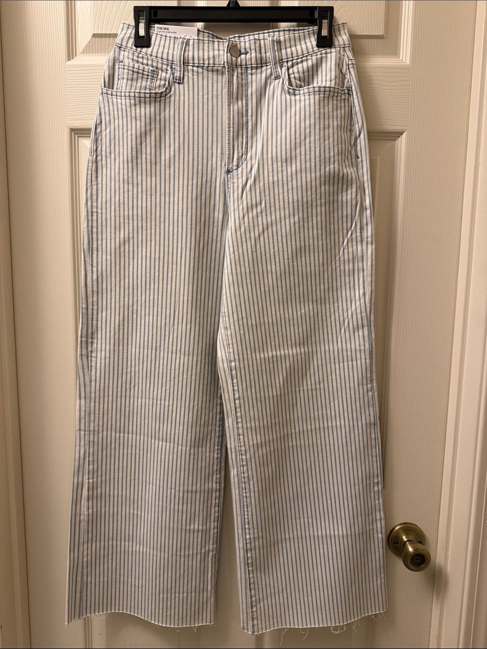 Joe's Jeans The Mia High Rise Wide Leg Ankle Striped Denim Jeans Size 28